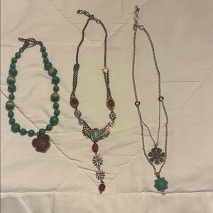 Three Vintage Lucky Brand necklaces